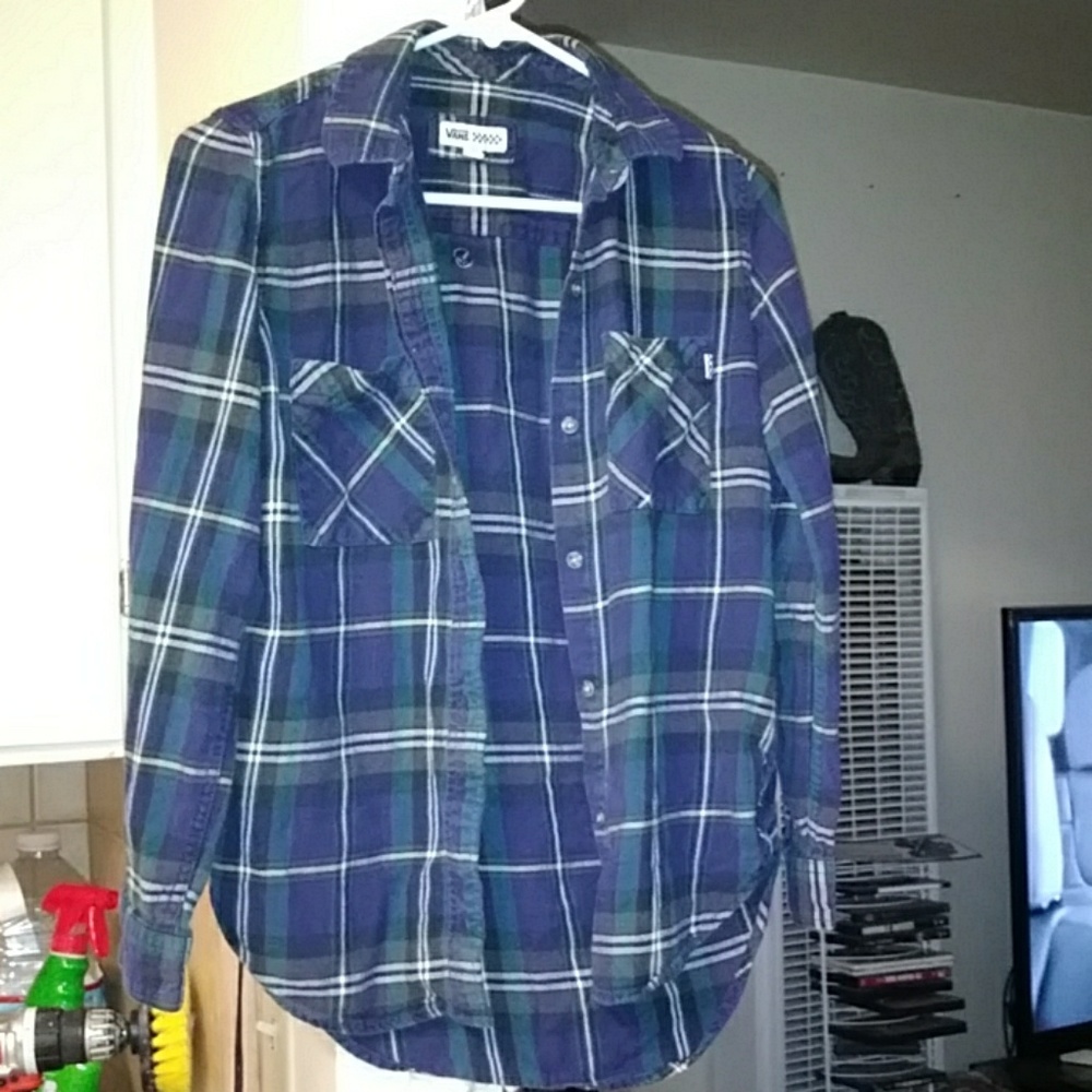 Womens Vans Navy/green S flannel